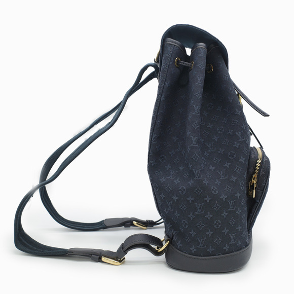 Louis Vuitton Montsouris GM Bag Pack Rucksack Monogram Mini Tst Blue Navy - Picture 3 of 7